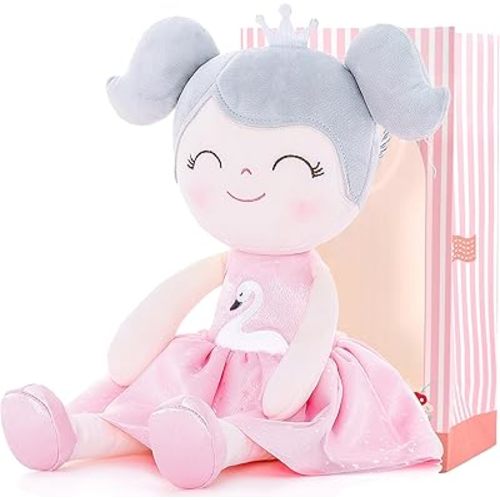 Gloveleya Plush Dolls Baby Girl Gifts Soft First Doll Girl Toys Swan Pink 16''