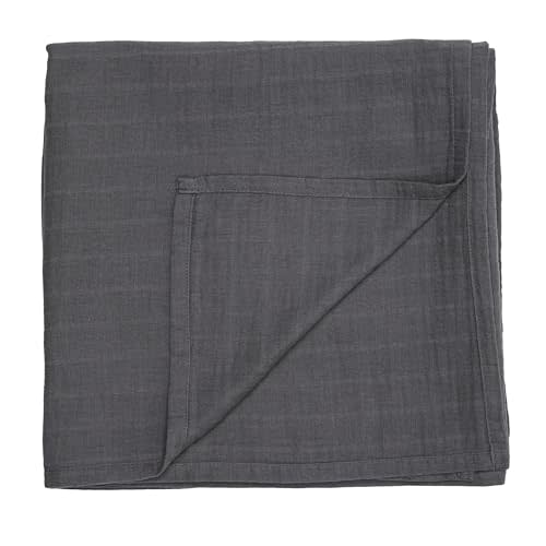Baby Swaddle – Organic Cotton Muslin Baby Swaddles for Newborns 47” x 47” (Soft Grey)