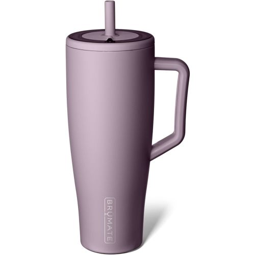 BrüMate Era 40 oz Tumbler with Handle and Straw | 100% Leakproof Insulated Tumbler with Lid and Flexible SoftSip Straw | Made of Stainless Steel | Cup Holder Friendly Base | 40oz (Lilac Dusk)