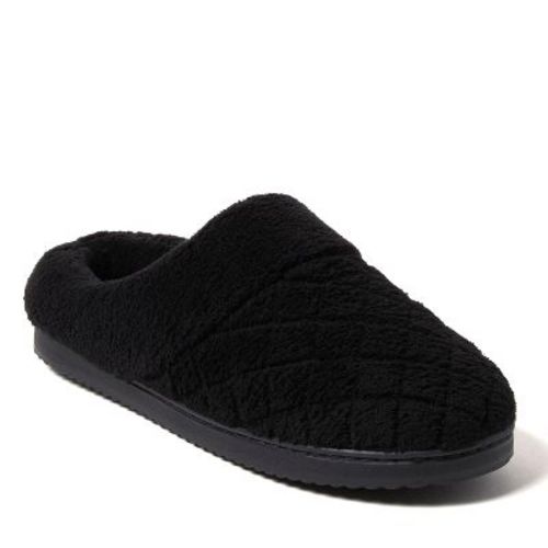 Dearfoams Women's Libby Quilted Terry Clog House Slipper - Black Size L