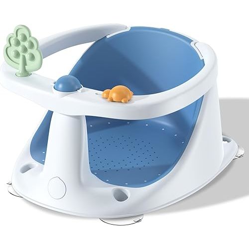Baby Bath Seat for Babies 6 Months & Up, Non-Slip with Suction Cups, Safe & Comfortable Infant Bath Seat for Bathtub, Blue