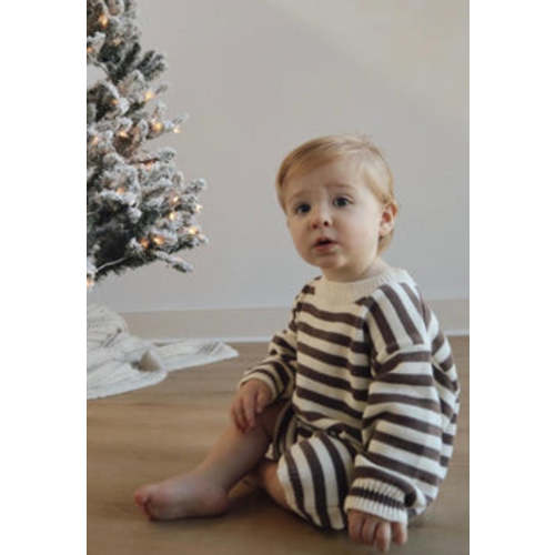 Wallis Knit Romper in Brown Stripes – Winnie + Crew