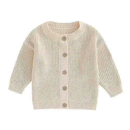 Kupretty Toddler Baby Girl Boy Cardigan Sweater Fall Winter Clothes Infant Chunky Knitted Button Down Knit Jacket Knitwear