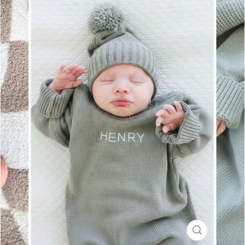 Personalized Printed Knit Sweater Bubble | Solid