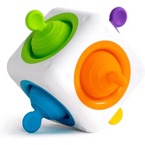 Fat Brain Toys Tugl Cube - Popping Fidget Cube for Toddlers, Kids, Teens, Adults