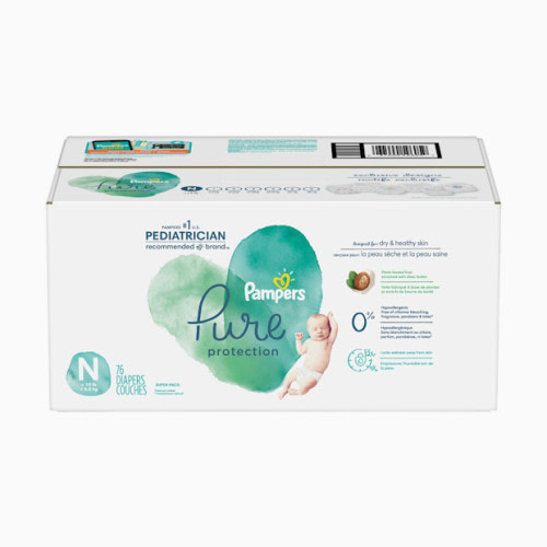 Pampers Pure Protection Disposable Diapers, Super Pack - Newborn, 76 Count