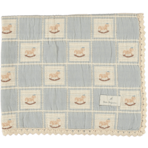 Bebe Organic Blue Rocking Horse Patchwork Blanket – A Perfect Present