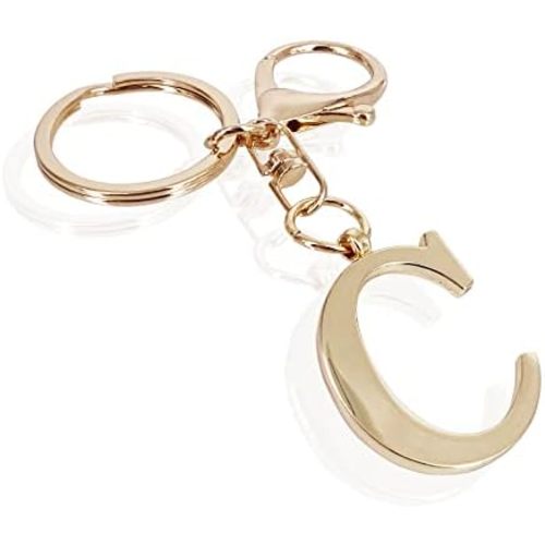 LAXPICOL Gold Letter A-Z Keychain for Women Bag Charms Purse Charms For Handbags Metal Alphabet Initial Letter Keychain