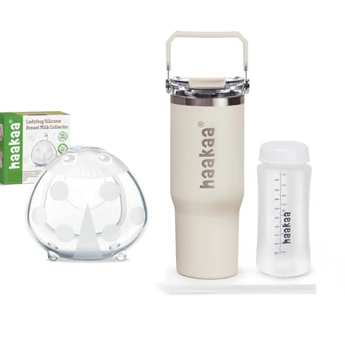 haakaa Ladybug Milk Collector (1.4oz/40ml,1PC) & Portable Breastmilk Cooler Combo