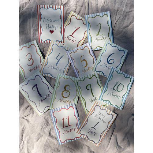 Baby Month Milestone Cards | Crystal Ochoa Illust