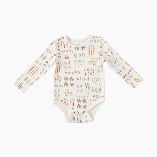 Pehr Organic Cotton Shoulder Snap One-Piece - Veggie Patch, 0-3 M