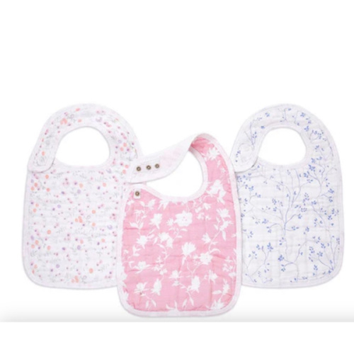 Floral Cotton Muslin Snap Bibs | aden + anais
