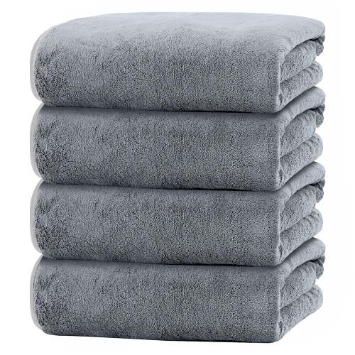 Bath Towels Set of 4, Large 28"x 55" Bath Towels Highly Absorbent & Quick Dry, 100% Microfiber Bath Sheets, Soft Luxurious Towels for Bathroom Spa Hotel Gym