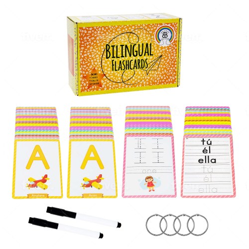 Bilingual Flash Cards - Spanish Teacher Gift - Homeschool Learning Tools - Early Learning - Teaching Spanish - Learning Spanish