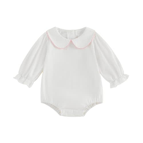 Baby Girl Boy Bubble Romper Infant Peter Pan Collar Onesie Sweatshirt Fall Winter Newborn Coming Home Outfit