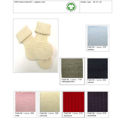 Organic Wool Baby Socks