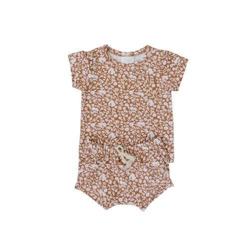 Mustard Floral Short Set – Mebie Baby