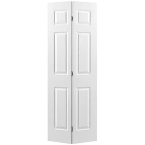 Masonite 24-in x 80-in (primed) 6-panel Textured Hollow core Primed Molded composite Traditional Bifold Closet Door ( Hardware Included ) in the Closet Doors department at Lowes.com