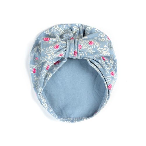 Mightly Baby Fair Trade Organic Cotton Bow Turban (Cherry Blossom, 0-6 Months)