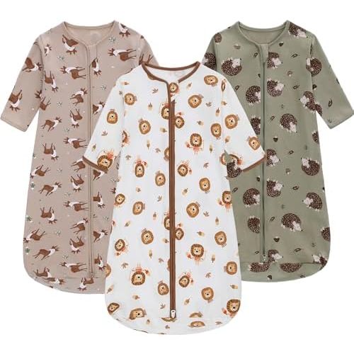 Long Sleeve Sleep Sack, 100% Cotton Baby Sleeping Bag 0-18 Months Baby Wearable Blanket Super Soft Toddler Kids Sleeping Sack
