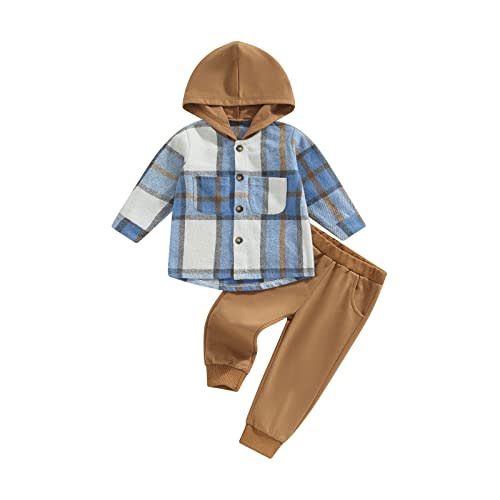 2Pcs Baby Boys Hoodie Tops Pants Set Dinosaur Deer Print Sweatsuit Fall Winter Outfits