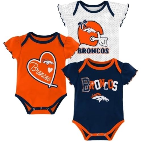 Outerstuff NFL Teams Newborn Baby and Infant Short Sleeve Bodysuit 3-Pack (0-18M)