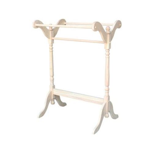 Quilt Rack Unfinished - International Concepts: Solid Wood Blanket Storage with 3 Rungs