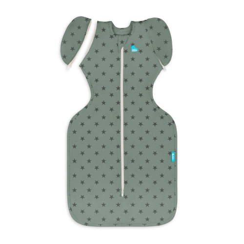 Love To Dream Swaddle Up Transition Bag, 4-way Stretch, Cotton Blend, 1.0 TOG, Deep Olive Stars, Medium