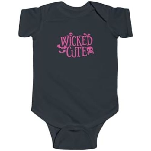 Wicked Cute Baby One Piece Infant Fine Jersey Bodysuit - Goth Gothic Halloween Bat Baby Clothes