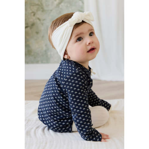 Organic Cotton Long Sleeve Bodysuit - Lisa Petite Indigo – Jamie Kay USA