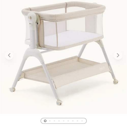Harppa Cuddly Sway | 3-in-1 Rocking Baby Bassinet & Bedside Sleeper with Anti-Reflux Mattress for Newborns | Attaches to Bed, Adjustable Height, Tool-Free Setup, Portable Wheels, CPSC Certified, Gentle Rocking Motion | Ideal for Infants, Safe Co-Sleeping