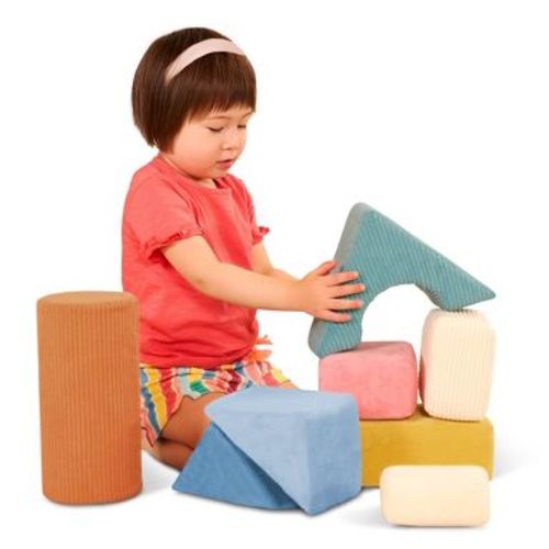 B. toys Tumble-y Towers Soft Sensory Baby Blocks for Stacking