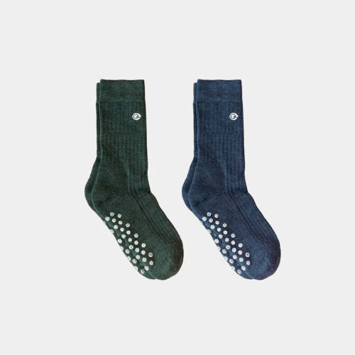 Merino Wool - Cotton Midweight Kids Socks with Grips (2 & 3 pack) – Q for Quinn & Basics by Quinn
