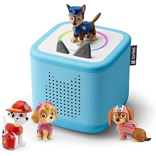Toniebox 2 Audio Player PAW Patrol Bundle for Kids 3+ with Chase, Marshall, Skye, and Liberty - Sky Blue