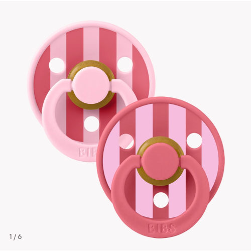 BIBS STUDIO 2 Pack Block Pacifiers - Baby Pink Coral Mix – Bibsworld store US