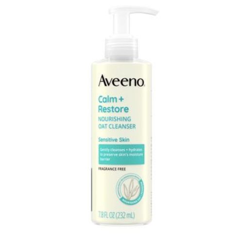 Aveeno Calm + Restore Face Cleanser for Sensitive Skin with Nourishing Oat & Feverfew - Fragrance Free - 7.8 fl oz