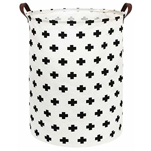 HIYAGON Large Sized Storage Baskets with Handle,Collapsible & Convenient Home Organizer Containers for Kids Toys,Baby Clothing (Cross)