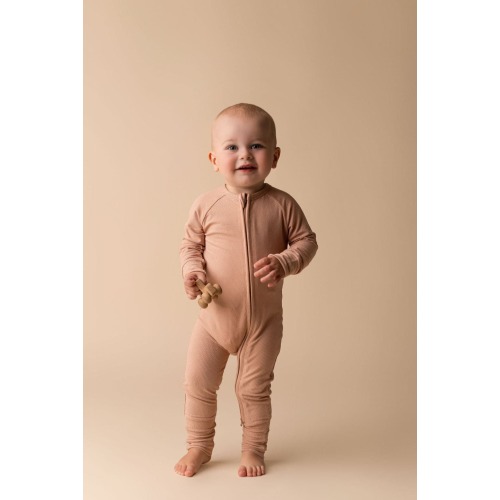 Desert Ribbed Zipper Romper