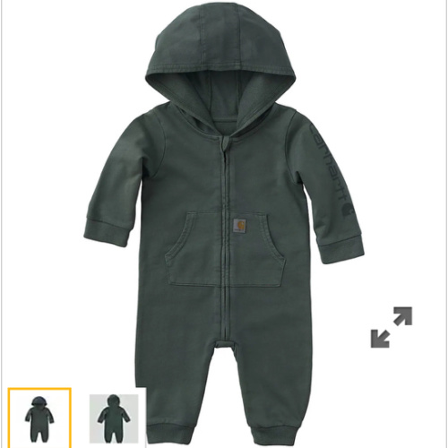 Boys' Long Sleeve Re-Engineered Garment Dye Hooded Coverall (Baby) | Licensed | Carhartt