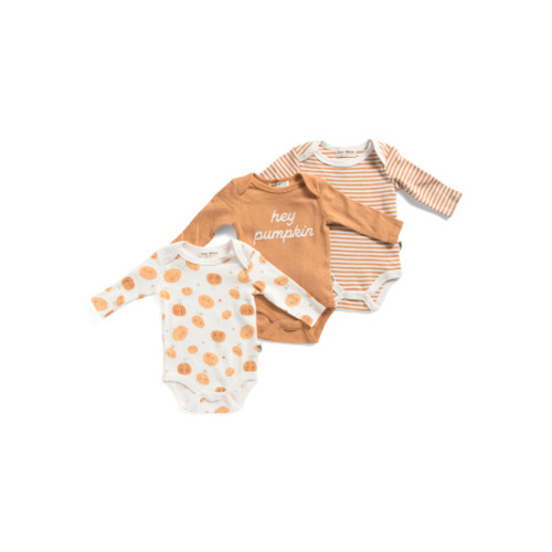 Newborn 3pk Pumpkin Long Sleeve Bodysuits | Baby Boys (0-24m) | Marshalls