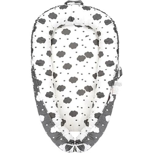 Baby Lounger for Newborns 0-24 Months, 100% Cotton Adjustable Snuggle Me Lounger, Baby Nest Co Sleeper for Baby in Bed, Newborn Babies Essentials Gifts,Portable Floor Seat