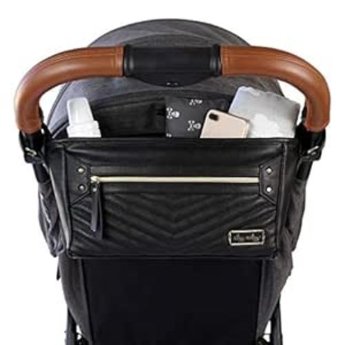 Itzy Ritzy - Organizador ajustable para cochecito con dos bolsillos integrados, bolsillo frontal con cremallera y correas ajustables para adaptarse a casi cualquier cochecito, color rubor