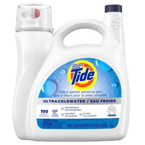 Tide Liquid Free and Gentle Ultra Coldwater, 100 Loads | Costco