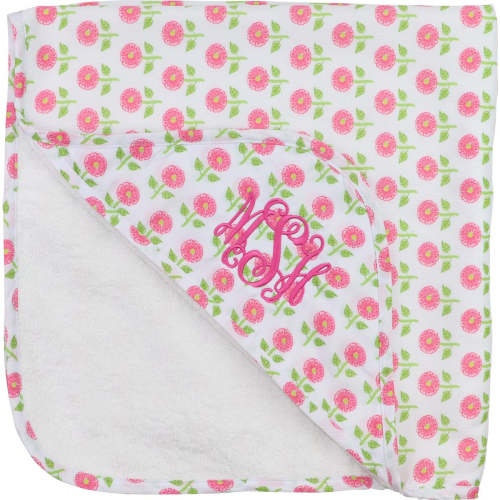 Pink And Green Floral Hooded Towel