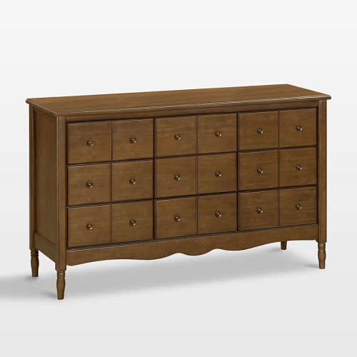 Namesake Liberty 56" Natural Walnut Wood 9-Drawer Wide Kids Dresser