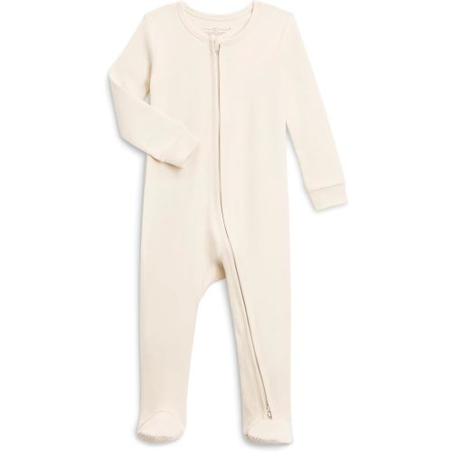Colored Organics Baby Zip-Up Footed Sleeper with 2-Way Zipper - Newborn Organic Cotton Pajamas
