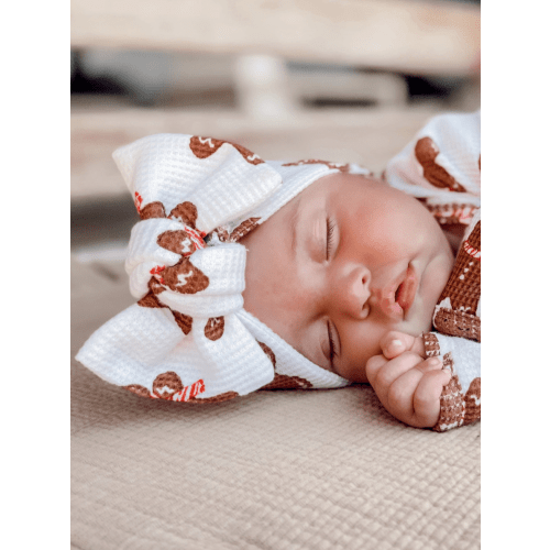 Organic Waffle Knot Bow, Gingerbread Man – SpearmintLOVE