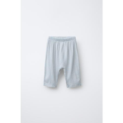PLAID TEXTURED PANTS - Sand / Blue | 9 to 12 months