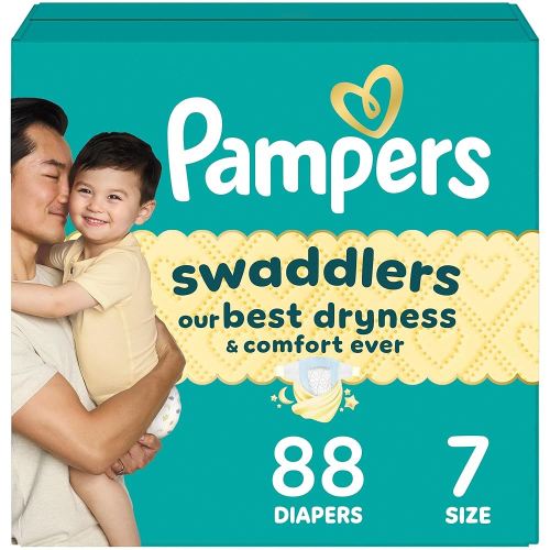 Pampers Baby Diapers - Swaddlers - Size 7, 88 Count, Ultra Absorbent Disposable Infant Diaper