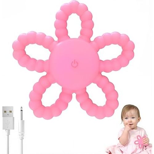 Vibrating Sensory Chew Toy - Baby Teething Toys, 3X Vibration Silicone Teether Toys for Autistic Children & ADHD Toddler Kids Calming Travel Essentials for Airplane Car Gifts for Babies 3-6-24 Months